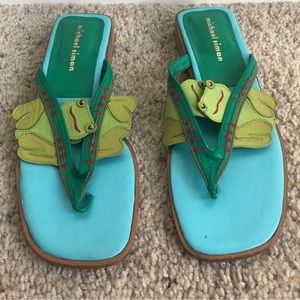 michael simon shoes Frogs Blue And Green cute
